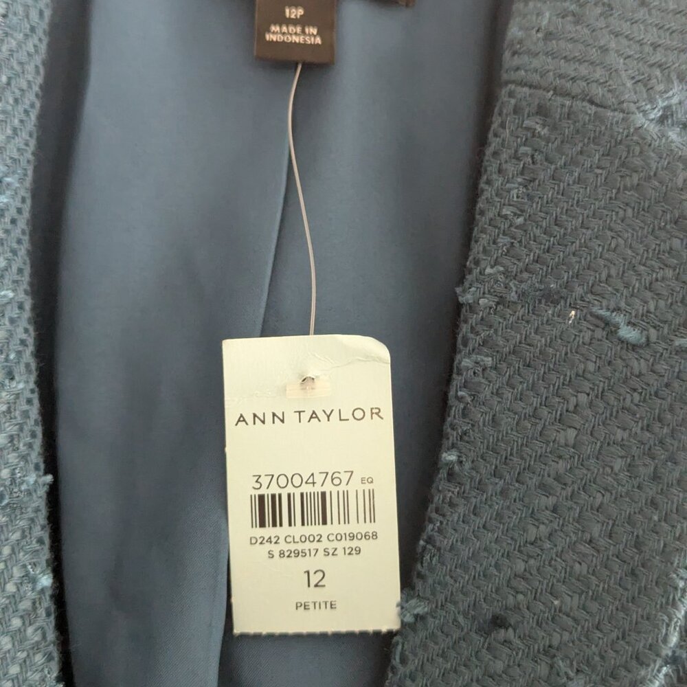 Anne Taylor Deep Teal Blue Blazer - Size 12 petite - NWT - Picture 3 of 6